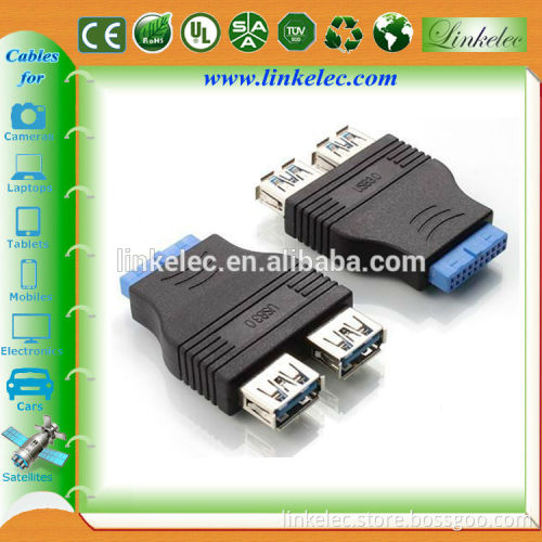 2 ports USB 3.0 A Female to Motherboard 20Pin Adapter